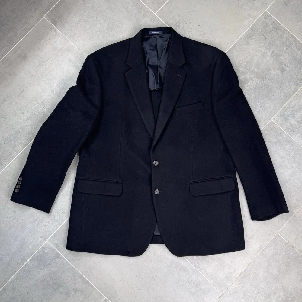 Ralph Lauren Loro Piana Camel Hair Blazer Black 46R Sport Coat
